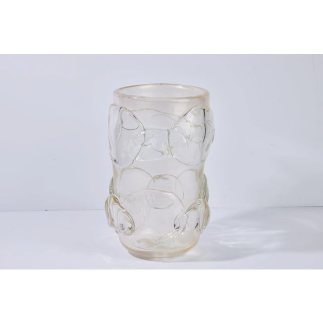 Mid-Century Modern Gold Flecked Murano Glass Vases - A Pair For Sale - Image 3 of 6