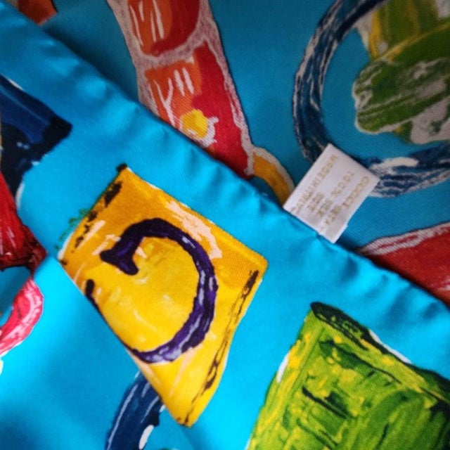 Textile 1990s Gucci Italian Silk Scarf Equestrian Blue For Sale - Image 7 of 9