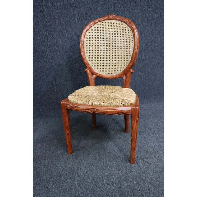 Branch Form Caned and Rush Seat Side Chair For Sale In Philadelphia - Image 6 of 6