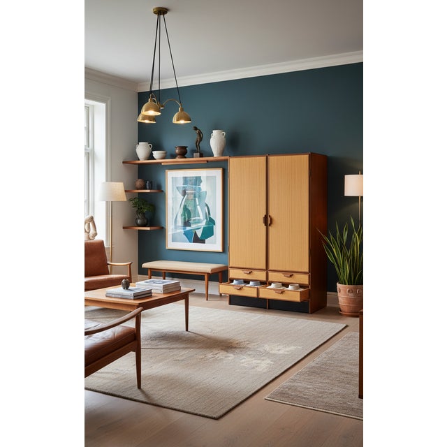 Vintage Danish Wardrobe in Teak and Oregon Pine by Gunni Omann for Omann Jun, 1960s For Sale - Image 12 of 18