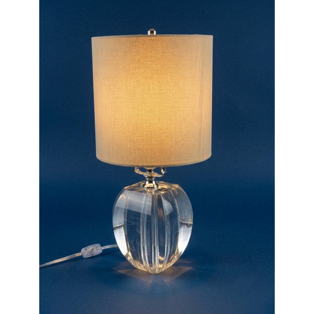 Hollywood Regency Late 20th Century Solid Crystal Apple Lamp For Sale - Image 3 of 4
