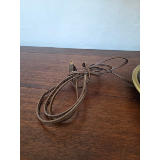 Vintage Neoclassical Brass Bouillotte Table Lamp W/ Metal Shade For Sale - Image 9 of 9