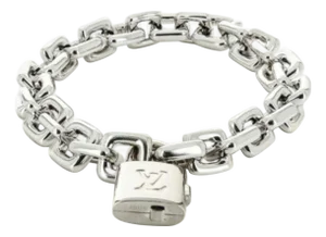 Louis Vuitton Locket Chain Vintage Link Bracelet in 18 Karat White Gold, 87 Gm