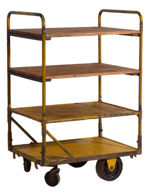 Industrial Yellow Metal Cart