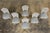 French Set of 6 French Louis XVI Painted Dining Chairs in Dusty Blue, Early 20th Century For Sale - Image 3 of 18