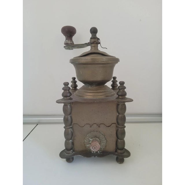 Antique Gilded Brass Coffee Grinder, 1950s For Sale - Image 9 of 9