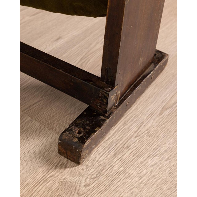 Vintage Italian Cinema Chair in Green Velvet For Sale - Image 10 of 12