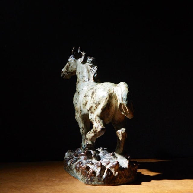 Mid-Century Modern Ceramic Horse Sculpture by Knud Kyhn for Royal Copenhagen, 1960s For Sale - Image 3 of 11