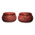 Pair of Vintage Cinnabar Carved Lacquer Landscape Jars For Sale