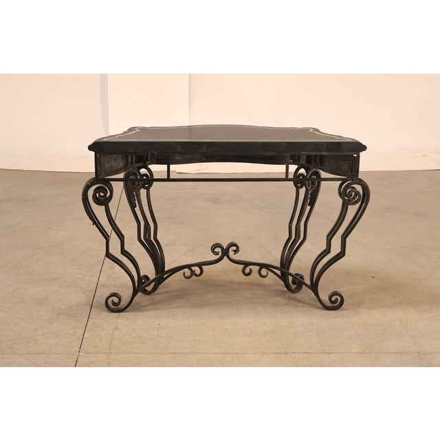 Maitland Smith Greek Key Console Table With Tessellated Marble Top For Sale - Image 16 of 18