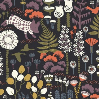 Borastapeter Hoppmosse Wallpaper in Midnight For Sale