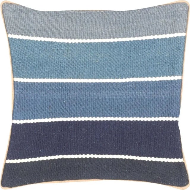 1960s Turkish Kilim Pillow. Hand Sewn with fragments of vintage Anatolian wool Kilims. Fiber fill. 522032