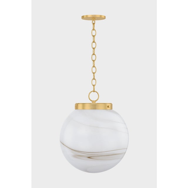 2020s Mitzi Ambra 15.75 in. 1 Light Pendant in Aged Brass Finish For Sale - Image 5 of 8