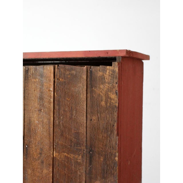 Antique Primitive Painted Wood Cabinet For Sale - Image 6 of 11