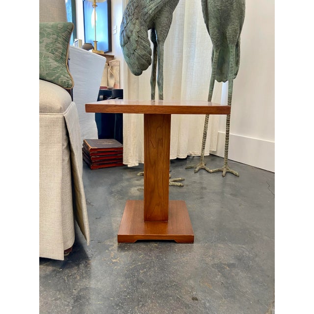 Holland Macrae Wells Side Table in a Medium Walnut finish. This table is brand new and in excellent condition.