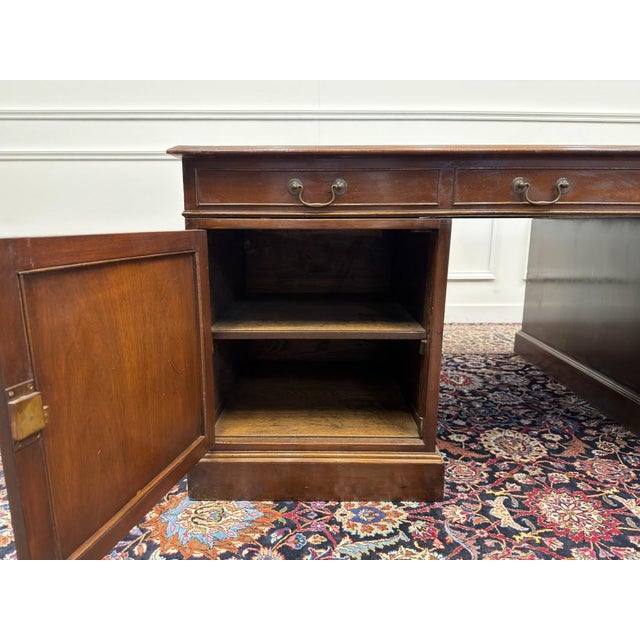 Large Antique English Partner Desk For Sale - Image 17 of 18