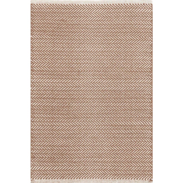 Contemporary Dash & Albert by Annie Selke Herringbone Stone Woven Cotton Rug, 7' 6" x 9' 6" For Sale - Image 3 of 3