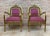 French Pair of Midcentury Gold Brass & Bronze Chairs with Pink Velvet Upholstery Very comfortable chairs with seat and...