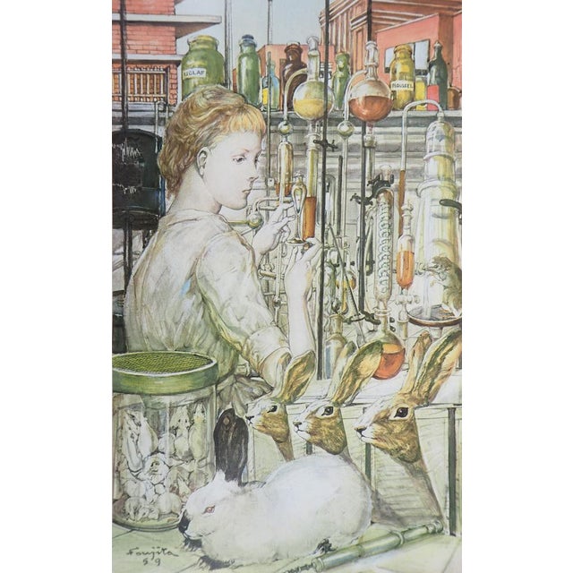 Modern After Léonard Tsuguharu Foujita, The Laboratory Assistant, 1959, Photogravure For Sale - Image 3 of 10