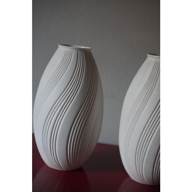 Bisque porcelain vase made by Kaiser, Germany, with OP design, in perfect condition. Made in the 1960s. This piece has an...