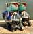 Vintage Glazed Ceramic Polychromed Elephants - A Pair For Sale In West Palm - Image 6 of 12