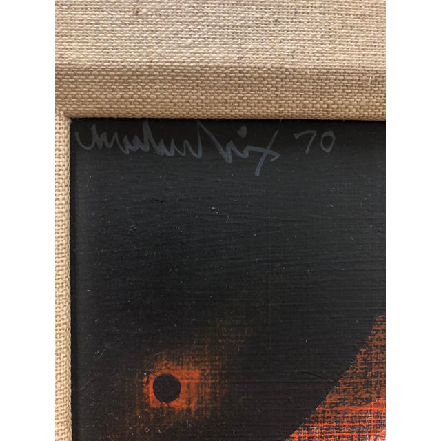 Mid-Century Modern Small Mid-Century Modern Mid Century Original Abstract Charles DIX (1939-2005) Painting For Sale - Image 3 of 9