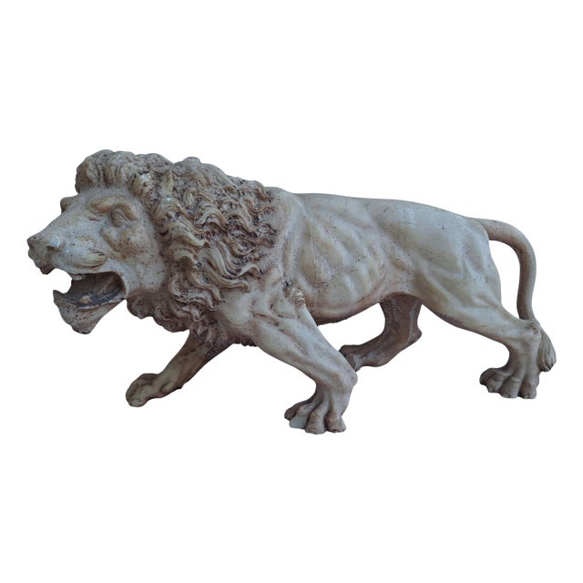 Antique Lion Statue, Alabaster For Sale