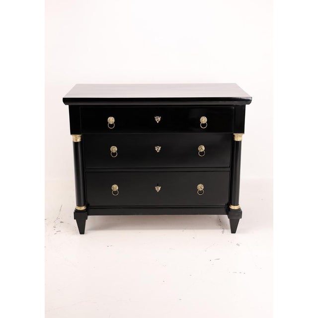 Black Antique Austrian Empire Ebonized Chest of Drawers, 1810s For Sale - Image 8 of 8