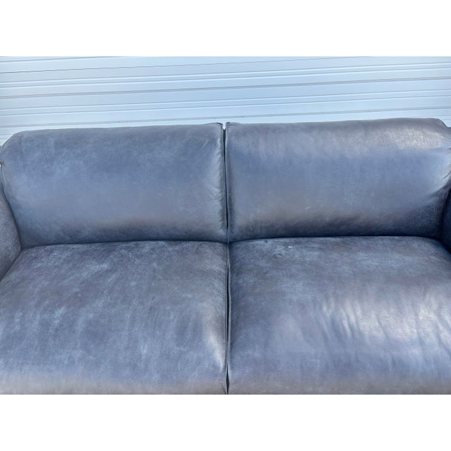 2020s Valmont Charcoal Leather Modern Sofa Attributed to Paul Michael Company For Sale - Image 5 of 12