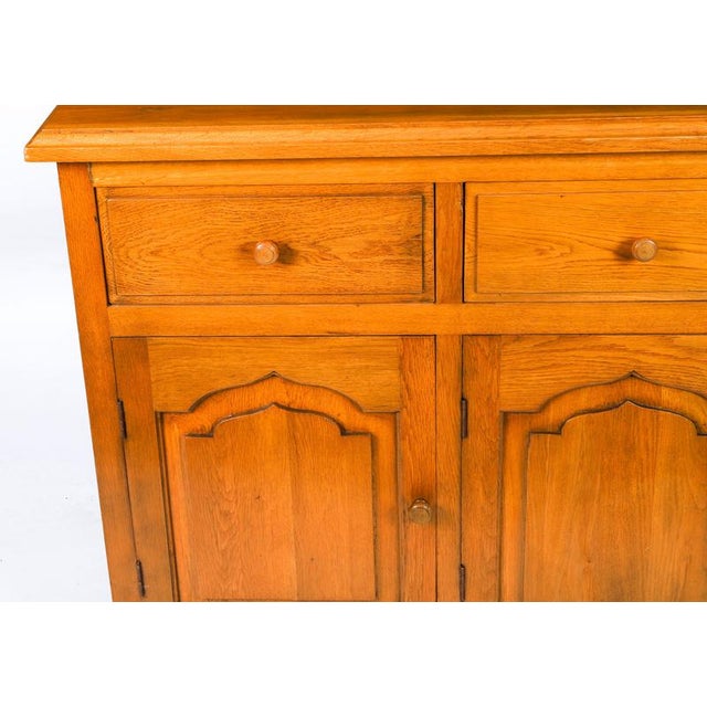 Vintage Oak Panelled Three Door Sideboard For Sale - Image 10 of 16
