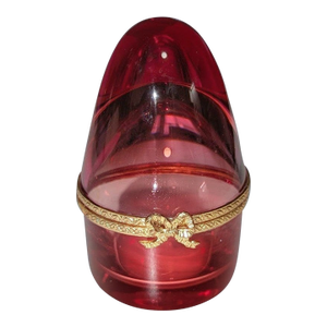 1950s Fine Cristalleries De Lorraine "Lemberg" Ruby Cased Crystal Egg Box