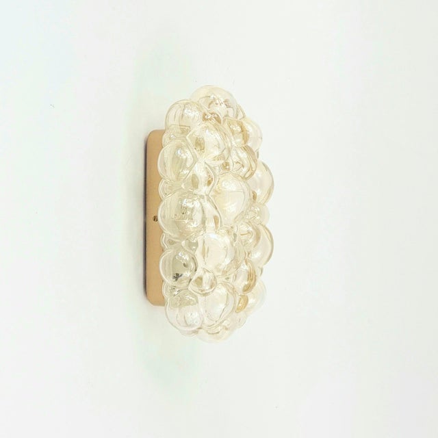 Mid-Century Modern Mid-Century Modern Amber Bubble Glass Wall Lamp by Helena Tynell for Limburg, Germany, 1960s For Sale - Image 3 of 10