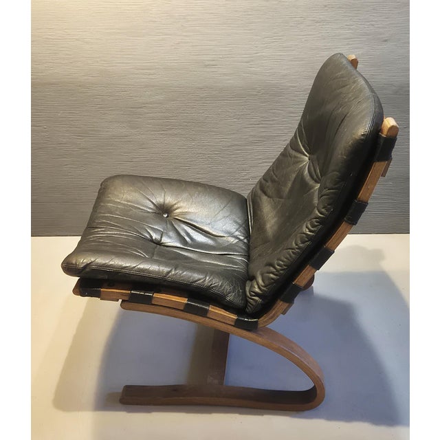 Black Scandinavian Kengu Lounge Chairs attributed to E. & N. Solheim for Rybo, 1970s, Set of 2 For Sale - Image 8 of 13
