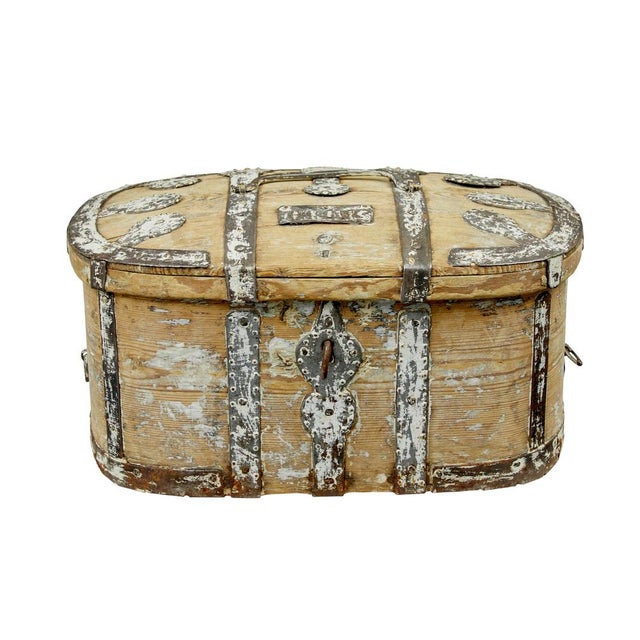 Wood Swedish Scraped Pine Strong Box, 1850s For Sale - Image 7 of 7