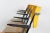 Wood Vintage Grey Blue Pyramid Chairs with Armrests by Wim Rietveld, Set of 4 For Sale - Image 7 of 13