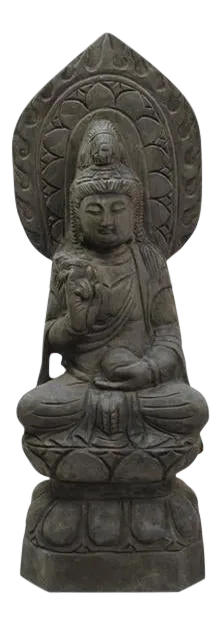 Hand Carved Tall Stone Seating Buddha Status