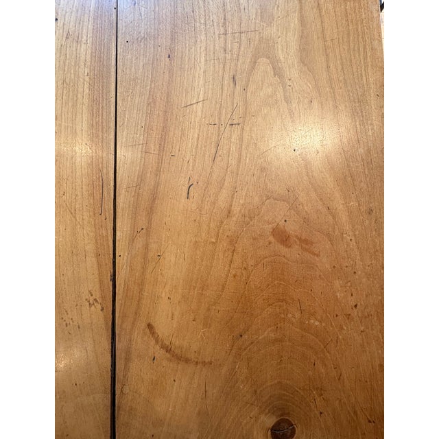 Wood 19th Century Antique Maple Farmhouse Table For Sale - Image 7 of 11
