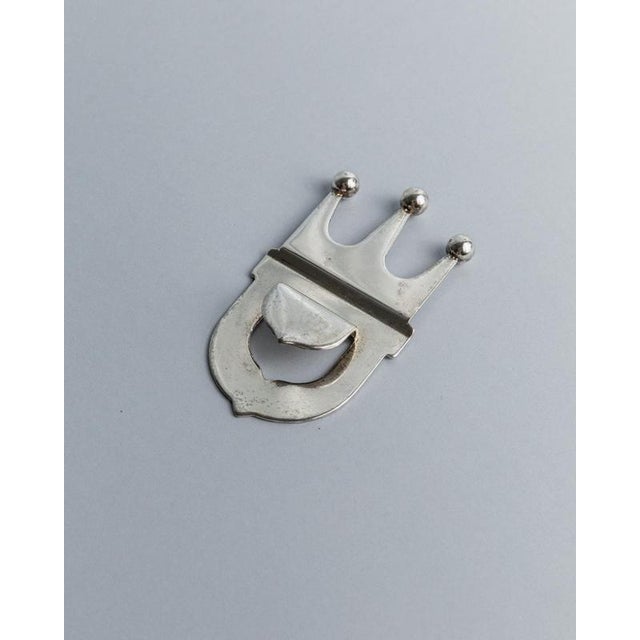 Vintage Silver-Plated Crown Bottle Opener, Italy, 1980s For Sale - Image 4 of 11