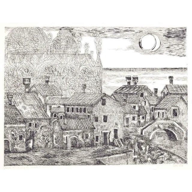 Gian Paolo Berto - Harlequin's Death - Original Etching - 1970 For Sale