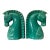 Pair of Art Deco Style Turquoise Ceramic Horse Bookends, 10” Sculptural Figures For Sale