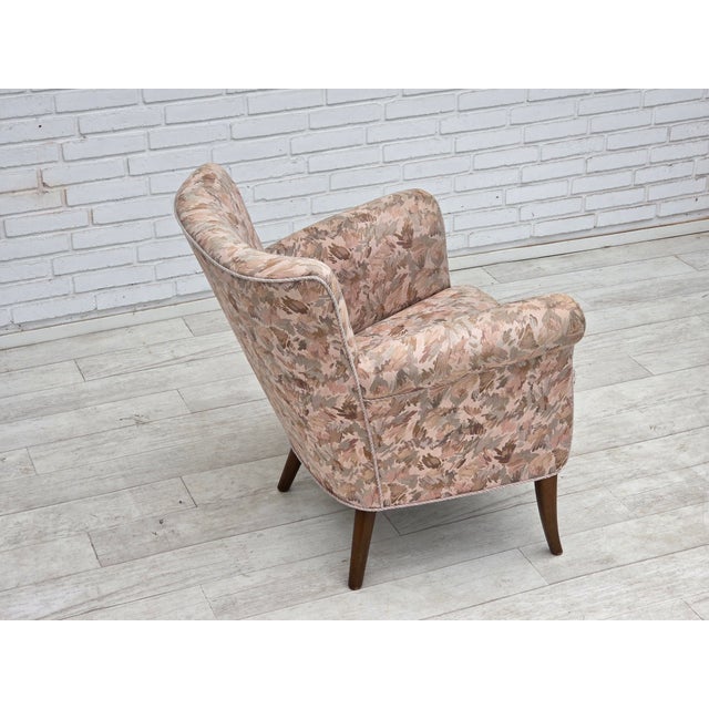Danish Armchair in Jacquard Fabric, 1960s For Sale - Image 12 of 18