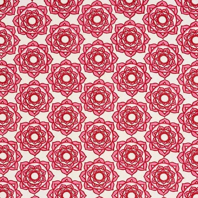 Sample - Schumacher X Molly Mahon Rose Fabric in Pink For Sale