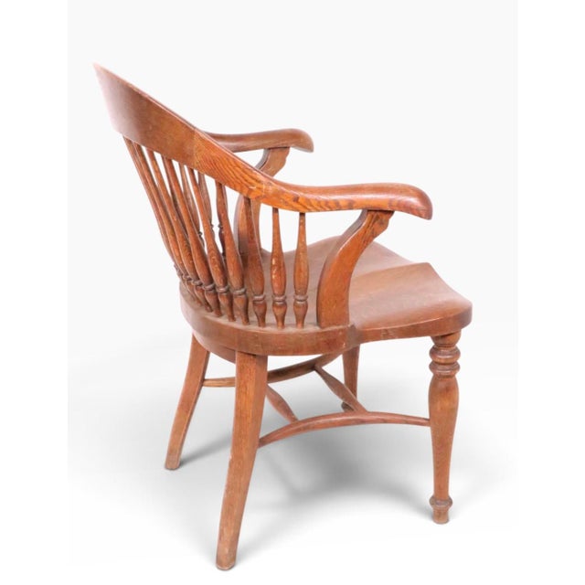 Stylish Turn of the Century Oak Office Chair For Sale - Image 10 of 10