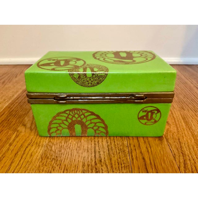 French Vintage Fabienne Jouvin Lidded Porcelain Dresser Box For Sale - Image 3 of 11