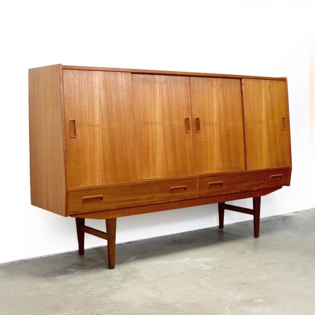 1950s Westergaards Møbelfabrik Teak Model #29 Tall Sideboard / Highboard Attributed to Børge Dam For Sale - Image 5 of 17