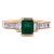 Art Deco Colombian Emerald Engagement Ring in 18k Gold, Size 8 For Sale