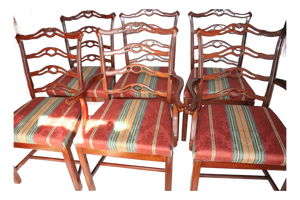 Set of 6 Mid 20th Century Chippendale Mahogany Dining Chairs, Includes 2 Arm & 4 Side Chairs