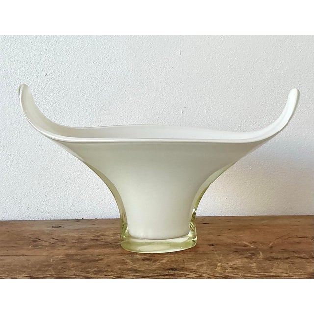 White Vintage Italian Art Glass Bowl For Sale - Image 8 of 12