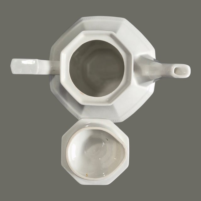 Vintage Attributed Johnson Brothers Ironstone Classical White Tea Pot For Sale - Image 6 of 9