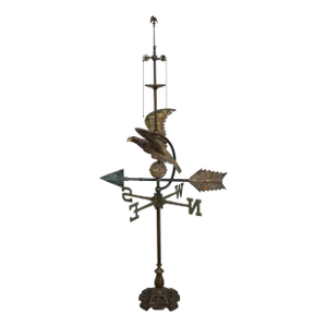 Vintage Brass & Zinc Weather Vane Converted to Lamp